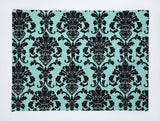 Poplin Damask Floral Dinner Table Placemats Holiday Home Decoration 13" x 19" (Pack of 4)