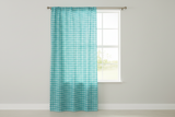 Poplin Gingham Checkered Window Curtain 56 Inch Wide - Aqua Mint