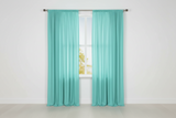 Solid Poplin Window Curtain or Photography Backdrop 58" Wide - Aqua