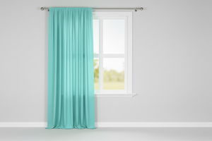 Solid Poplin Window Curtain or Photography Backdrop 58" Wide - Aqua