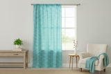 Poplin Gingham Checkered Window Curtain 56 Inch Wide - Aqua Mint