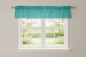 Solid Poplin Window Valance 58" Wide - Aqua