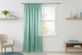 Shiny Satin Solid Single Curtain Panel Drapery 58 Inch Wide - Aqua