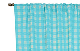 Poplin Tavern Gingham Check Print Polyester Window Curtain 58 Inch Wide