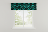 Flocked Damask Window Valance 58" Wide - Aqua Green