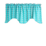 Poplin Tavern Gingham Checkered Scalloped Wave Window Valance 58" Wide / 20" Tall