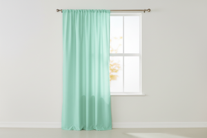 Faux Silk Solid Dupioni Window Curtain 56 Inch Wide - Aqua