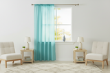 Sheer Tinted Organza Solid Single Curtain Panel 58 Inch Wide - Aqua