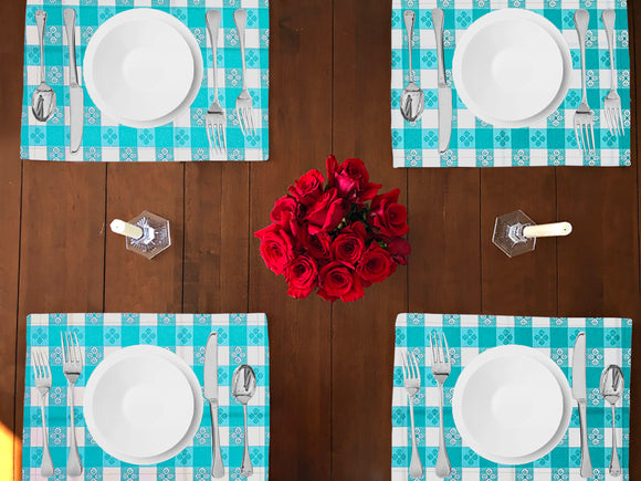 Poplin Tavern Gingham Checkered Dinner Table Placemats Holiday Home Decoration 13
