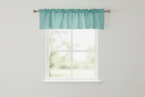 Faux Burlap Window Valance 58" Wide - Aqua