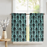 Poplin Damask Floral Café Tier Curtains Window Treatment Kitchen Home Décor