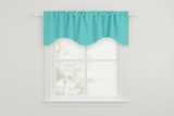 Poplin Solid Scalloped Wave Window Valance 58" Wide / 20" Tall