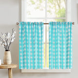 Poplin Tavern Gingham Checkered Café Tier Curtains Window Treatment Kitchen Home Décor