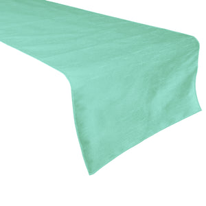Faux Silk Dupioni Table Runner - Aqua