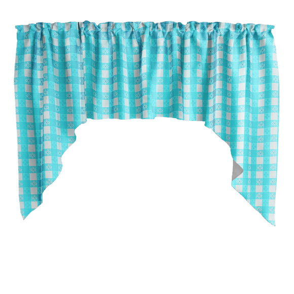 Poplin Tavern Gingham Checkered Swag Window Valance 58