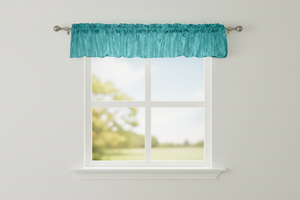 Crinkle Taffeta Window Valance 52" Wide - Aqua