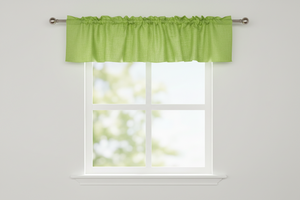Faux Burlap Window Valance 58" Wide - Lime Green