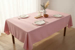 Polyester Poplin Gaberdine Durable Tablecloth Solid - Baby Pink