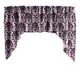 Poplin Damask Floral Swag Window Valance 58" Wide / 36" Tall