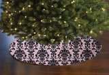 Poplin Damask Floral Tree Skirt Christmas Decoration 58" Round Skirt