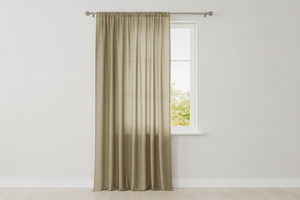 Solid Poplin Window Curtain or Photography Backdrop 58" Wide - Beige