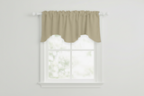 Poplin Solid Scalloped Wave Window Valance 58" Wide / 20" Tall