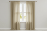 Solid Poplin Window Curtain or Photography Backdrop 58" Wide - Beige
