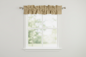 Solid Poplin Curtain Valance Sleeve Topper - Beige