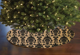 Poplin Damask Floral Tree Skirt Christmas Decoration 58" Round Skirt