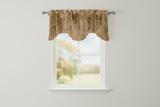 Velvet Embossed Victorian Damask Scalloped Window Valance 54" Wide / 20" Tall