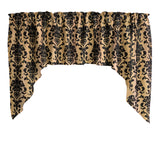 Poplin Damask Floral Swag Window Valance 58" Wide / 36" Tall