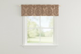 Flocked Damask Window Valance 58" Wide - Beige Beige