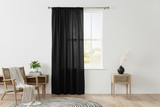Shiny Satin Solid Single Curtain Panel Drapery 58 Inch Wide - Black