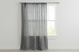 Poplin Gingham Checkered Window Curtain 56 Inch Wide - Black and White