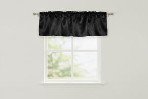 Shiny Smooth Satin Window Valance 58" Wide - Black