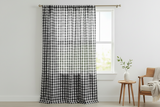 Poplin Gingham Checkered Window Curtain 56 Inch Wide - Black and White