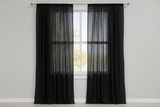 Solid Poplin Window Curtain or Photography Backdrop 58" Wide - Black