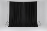 Solid Poplin Window Curtain or Photography Backdrop 58" Wide - Black