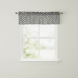 Cotton Window Valance Checkered Print 58" Wide Racecar 1 Inch Checkerboard - Black and White