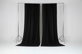 Solid Poplin Window Curtain or Photography Backdrop 58" Wide - Black