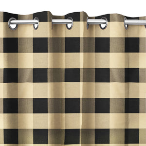 Grommet Blackout Curtain Poplin Buffalo Checkered 56" Wide Curtain