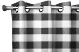 Grommet Blackout Curtain Poplin Buffalo Checkered 56" Wide Curtain