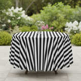 Cotton 1 Inch Wide Stripes Round Tablecloth