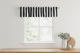 Cotton Window Valance Stripe Print 58 Inch Wide / 2 Inch Stripe - Black and White