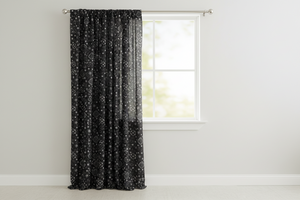 Cotton Curtain Floral Paisley Bandanna Print 58 Inch Wide - Black