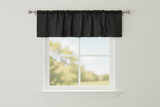 Faux Burlap Window Valance 58" Wide with Pleated Ruffles - Black