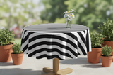 Cotton 2 Inch Wide Stripes Round Tablecloth