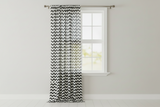 Cotton Curtain Zig-zag Chevron Print 58 Inch Wide - Black