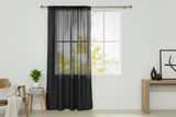 Sheer Tinted Organza Solid Single Curtain Panel 58 Inch Wide - Black