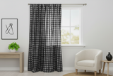 Cotton Gingham Checkered Curtain 58 Inch Wide - Black
